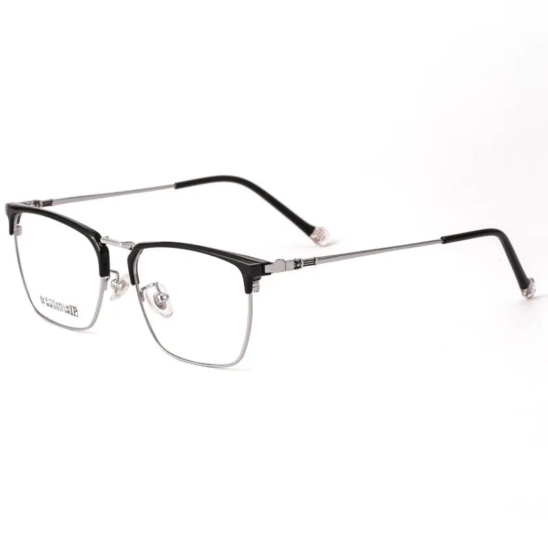 Kocolior Unisex Full Rim Square Acetate Titanium Eyeglasses 8628