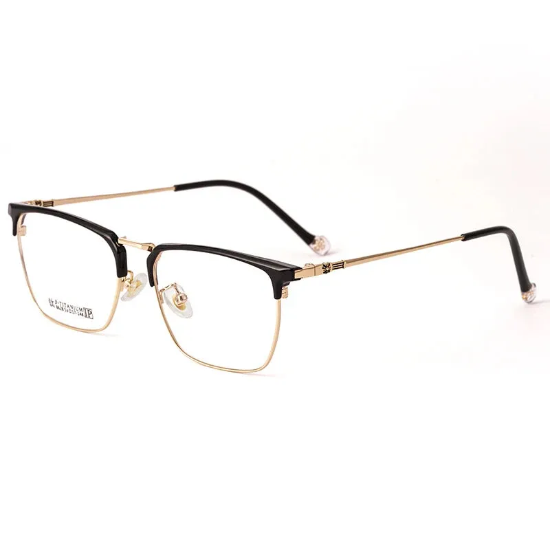 Kocolior Unisex Full Rim Square Acetate Titanium Eyeglasses 8628