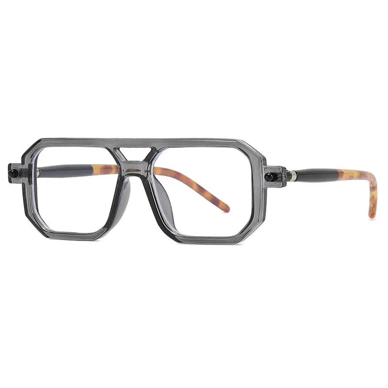 Kocolior Unisex Full Rim Square Double Bridge PC Hyperopic Reading Glasses 86512