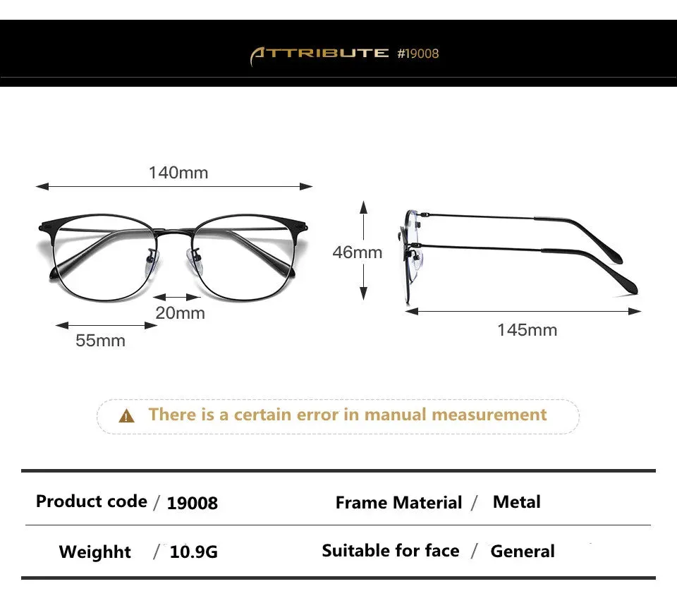 Kocolior Unisex Full Rim Square Tr 90 Titanium Alloy Eyeglasses 19008