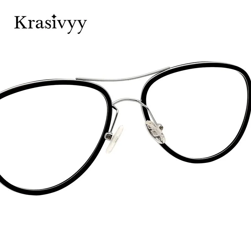 Krasivyy Men's Full Rim Square Double Bridge Titanium Acetate Eyeglasses Kr16043