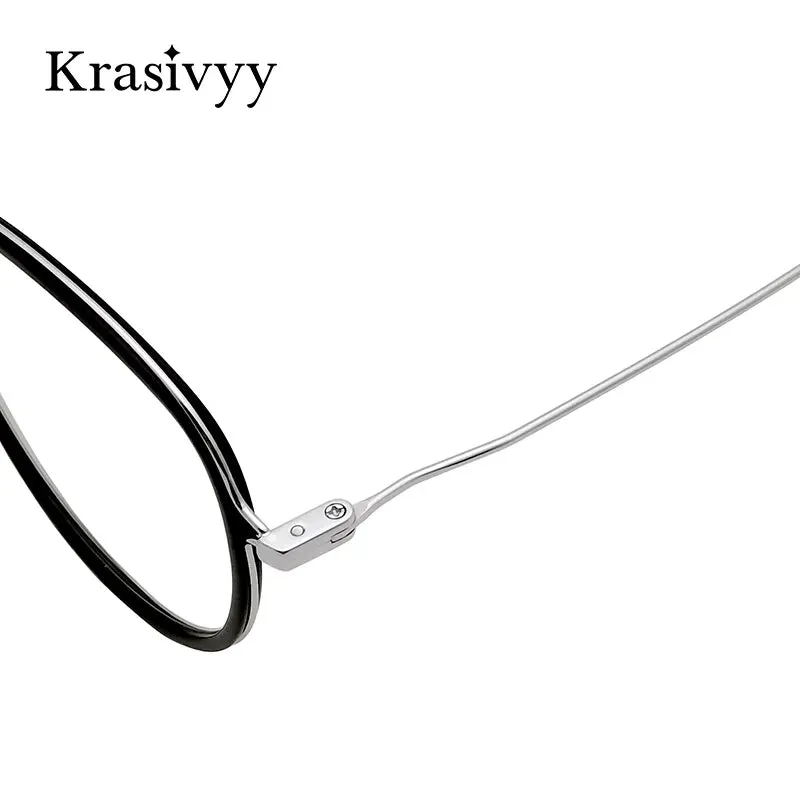 Krasivyy Men's Full Rim Square Double Bridge Titanium Acetate Eyeglasses Kr16043