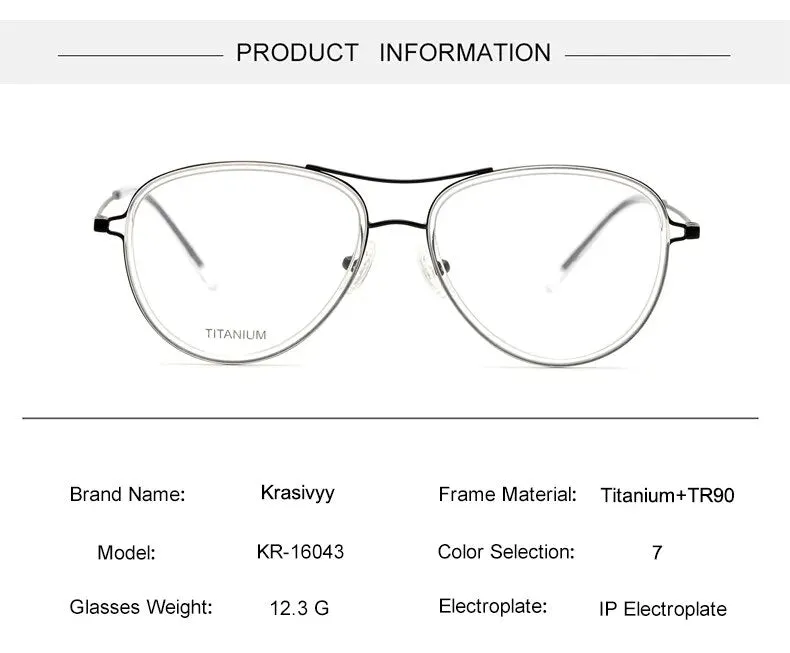 Krasivyy Men's Full Rim Square Double Bridge Titanium Acetate Eyeglasses Kr16043