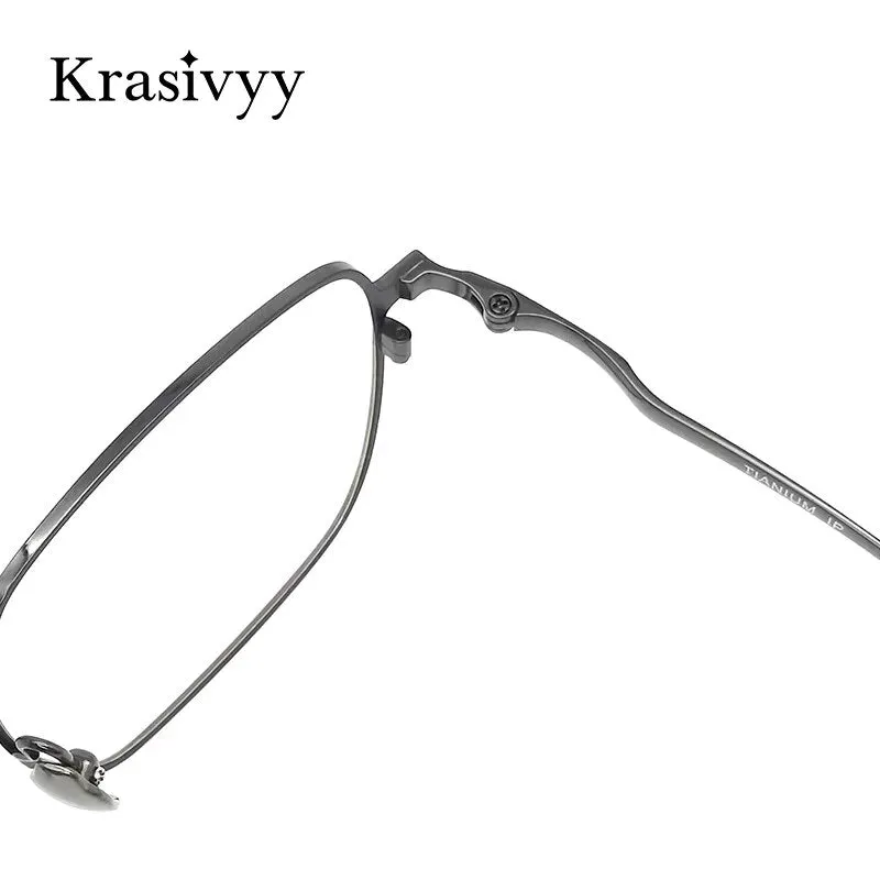 Krasivyy Men's Full Rim Square Titanium Eyeglasses Hm5005