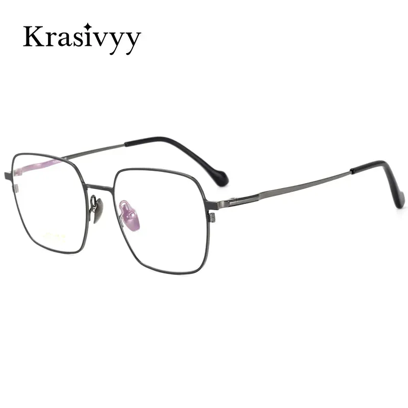 Krasivyy Men's Full Rim Square Titanium Eyeglasses Hm5005