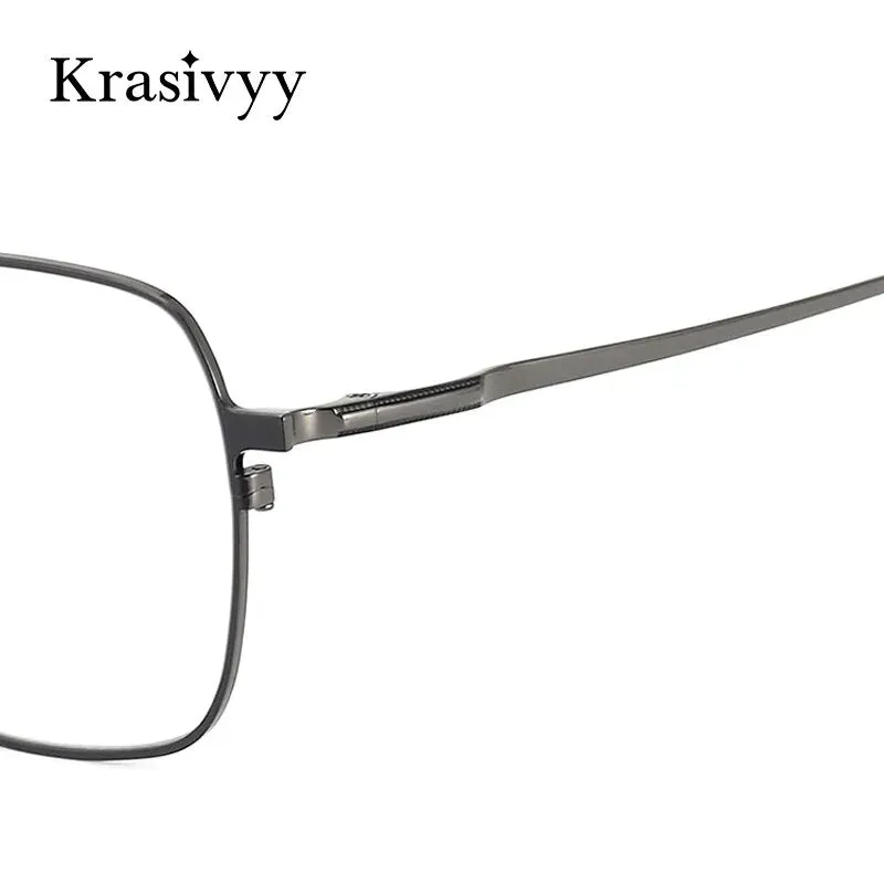 Krasivyy Men's Full Rim Square Titanium Eyeglasses Hm5005