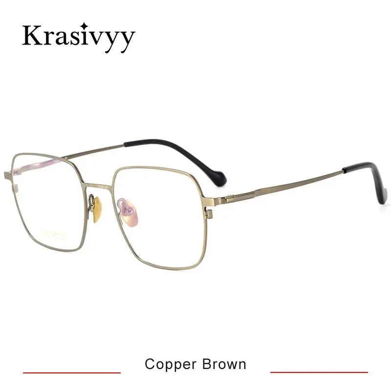 Krasivyy Men's Full Rim Square Titanium Eyeglasses Hm5005