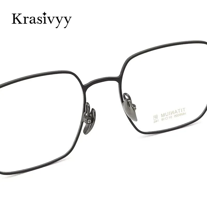 Krasivyy Men's Full Rim Square Titanium Eyeglasses Hm5005