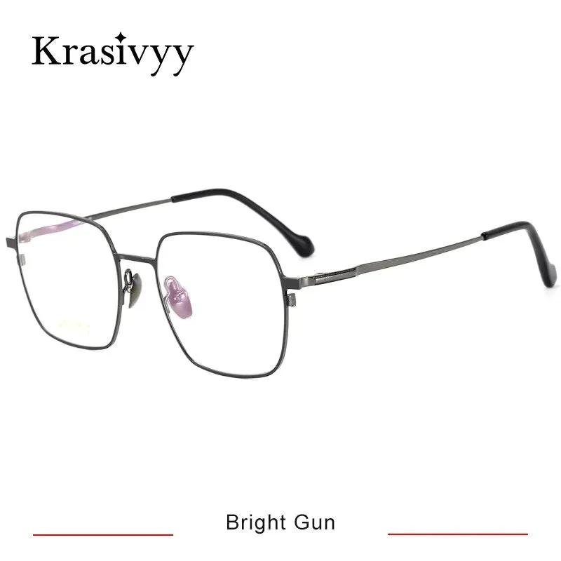 Krasivyy Men's Full Rim Square Titanium Eyeglasses Hm5005