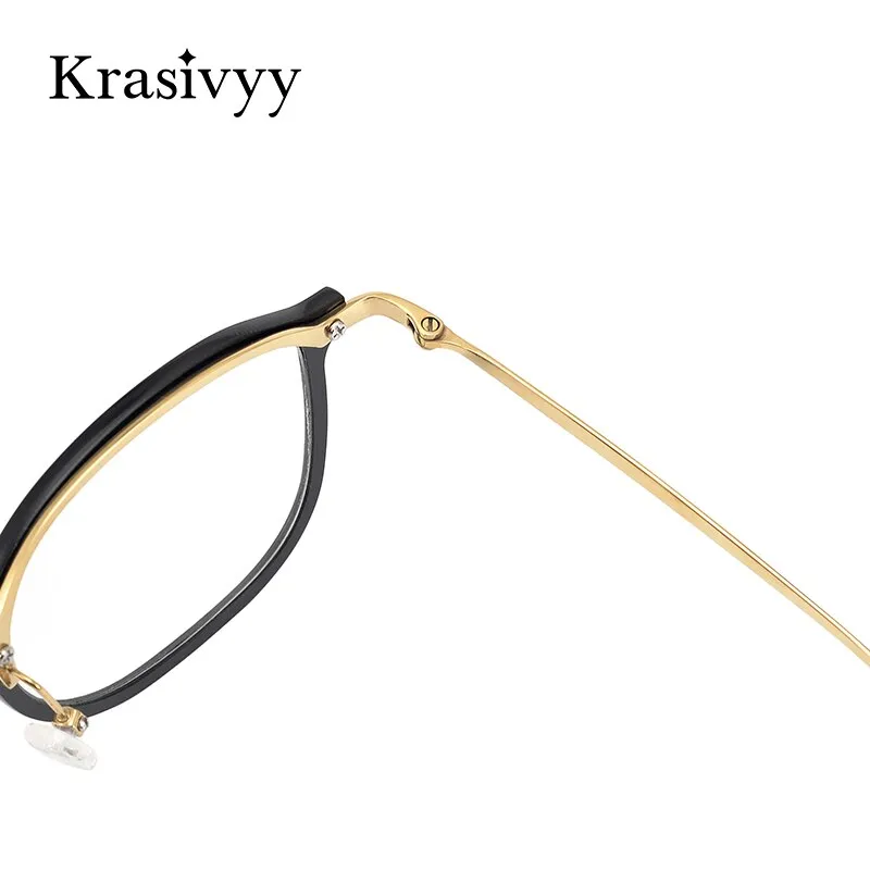 Krasivyy Men's Full Rim Square Tr 90 Titanium Eyeglasses Kr16066