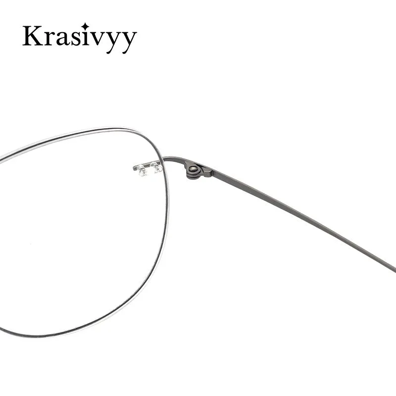 Krasivyy Unisex Rimless Round Flat Top Titanium Eyeglasses Ls05