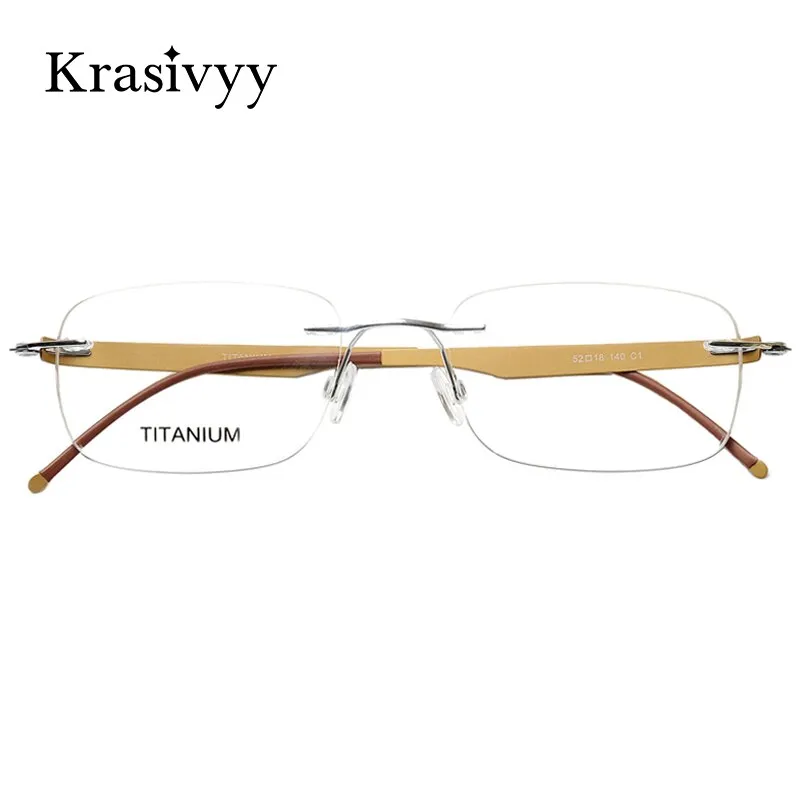 Krasivyy Unisex Rimless Square Screwless Titanium Eyeglasses Kr16029