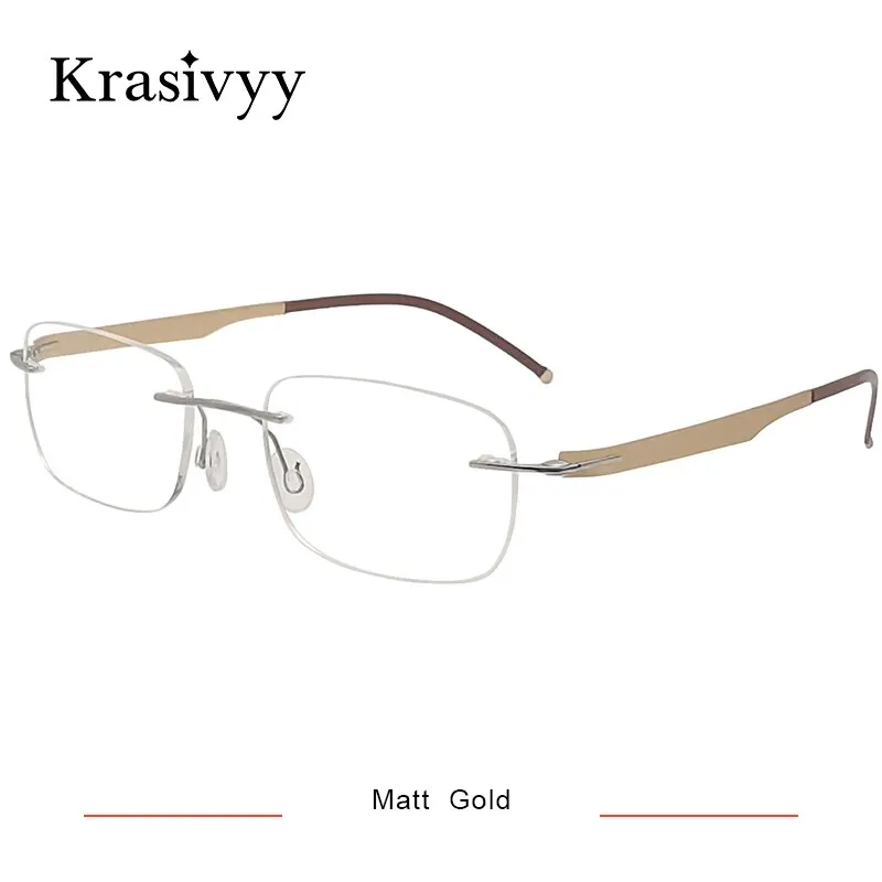 Krasivyy Unisex Rimless Square Screwless Titanium Eyeglasses Kr16029