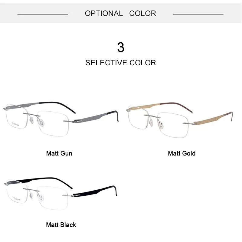 Krasivyy Unisex Rimless Square Screwless Titanium Eyeglasses Kr16029