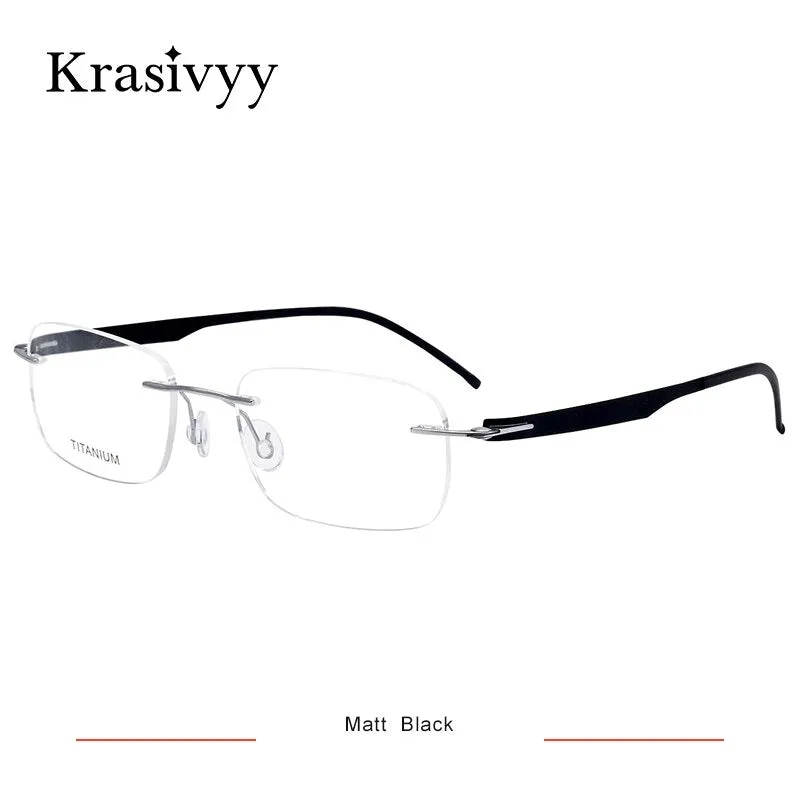 Krasivyy Unisex Rimless Square Screwless Titanium Eyeglasses Kr16029