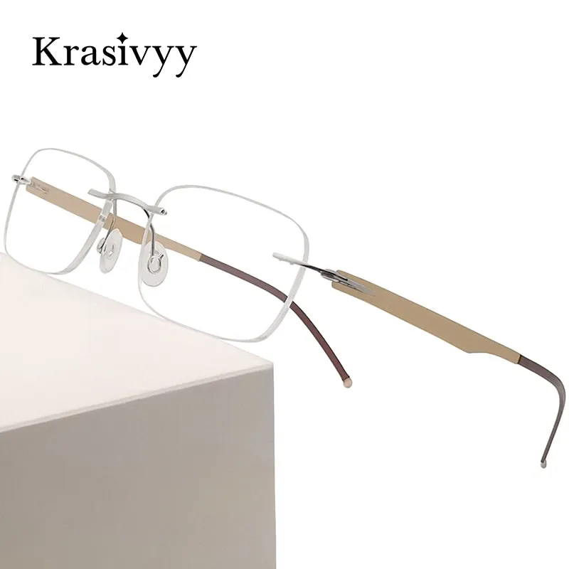 Krasivyy Unisex Rimless Square Screwless Titanium Eyeglasses Kr16029