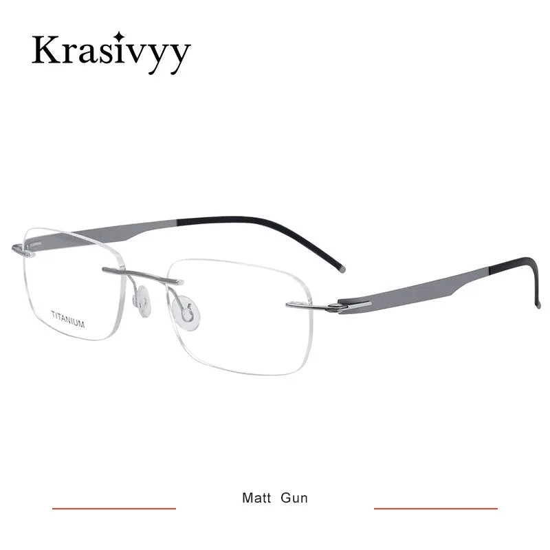 Krasivyy Unisex Rimless Square Screwless Titanium Eyeglasses Kr16029