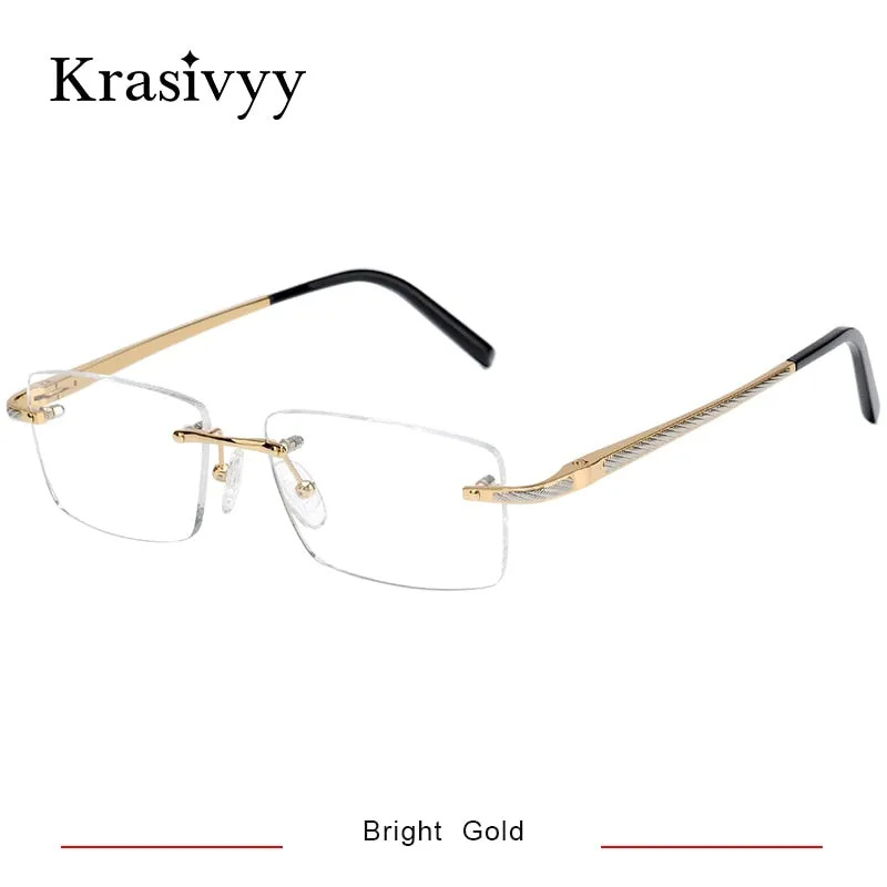 Krasivyy Unisex Rimless Square Titanium Eyeglasses Kr8604