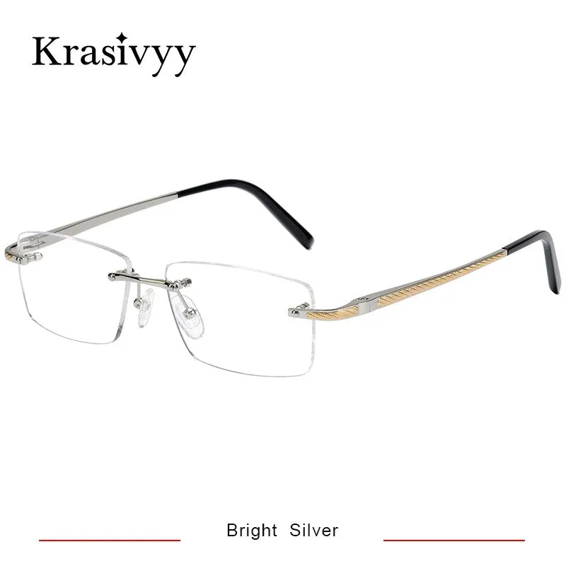 Krasivyy Unisex Rimless Square Titanium Eyeglasses Kr8604