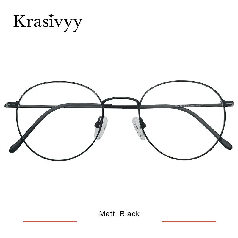 Krasivyy Women's Full Rim Round Titanium Eyeglasses Kr8406