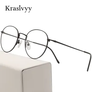 Krasivyy Women's Full Rim Round Titanium Eyeglasses Kr8406