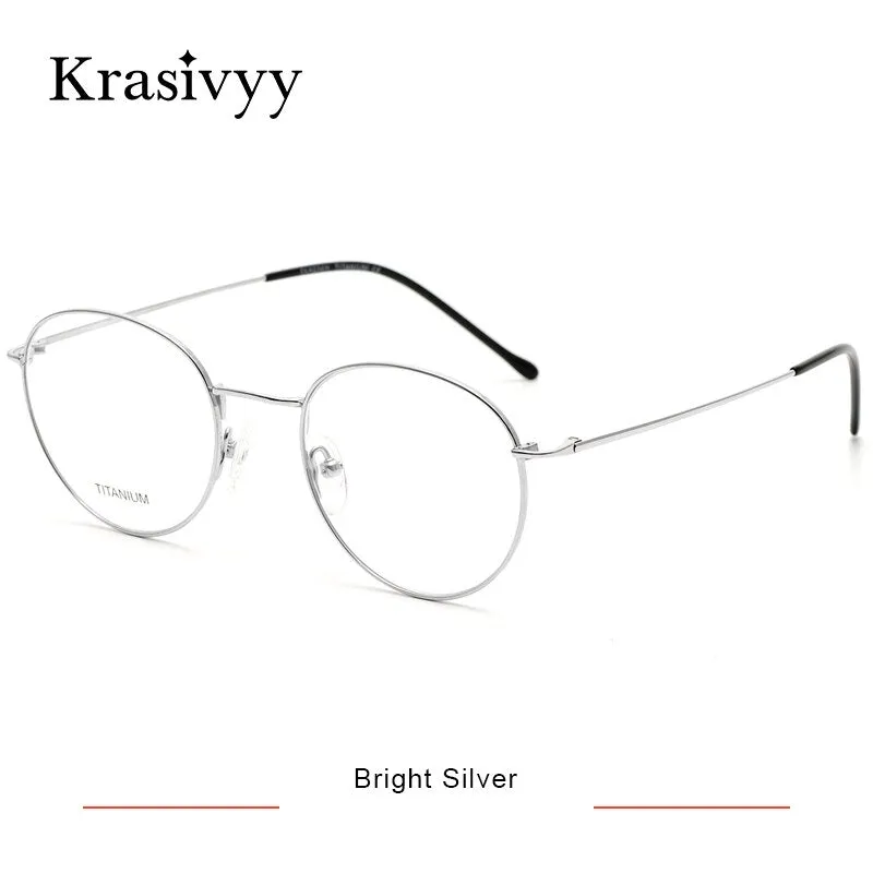 Krasivyy Women's Full Rim Round Titanium Eyeglasses Kr8406