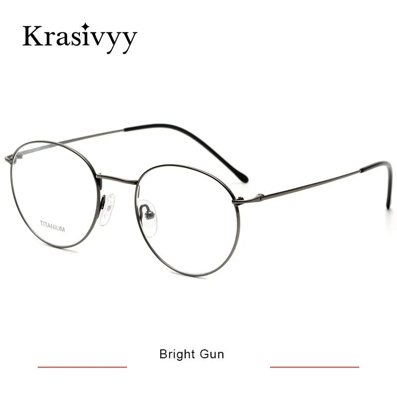 Krasivyy Women's Full Rim Round Titanium Eyeglasses Kr8406