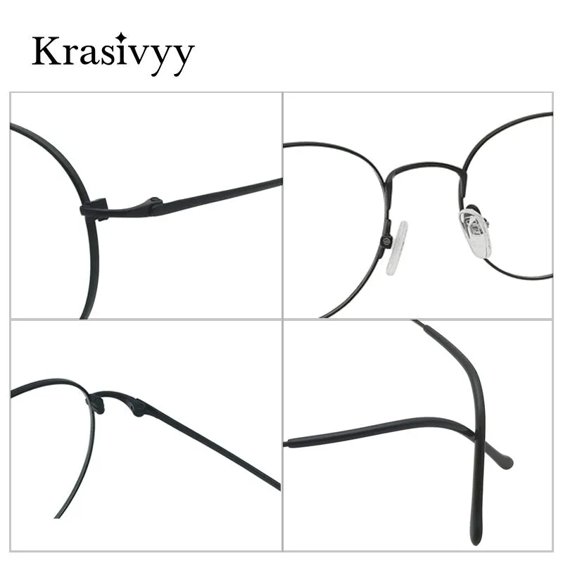 Krasivyy Women's Full Rim Round Titanium Eyeglasses Kr8406