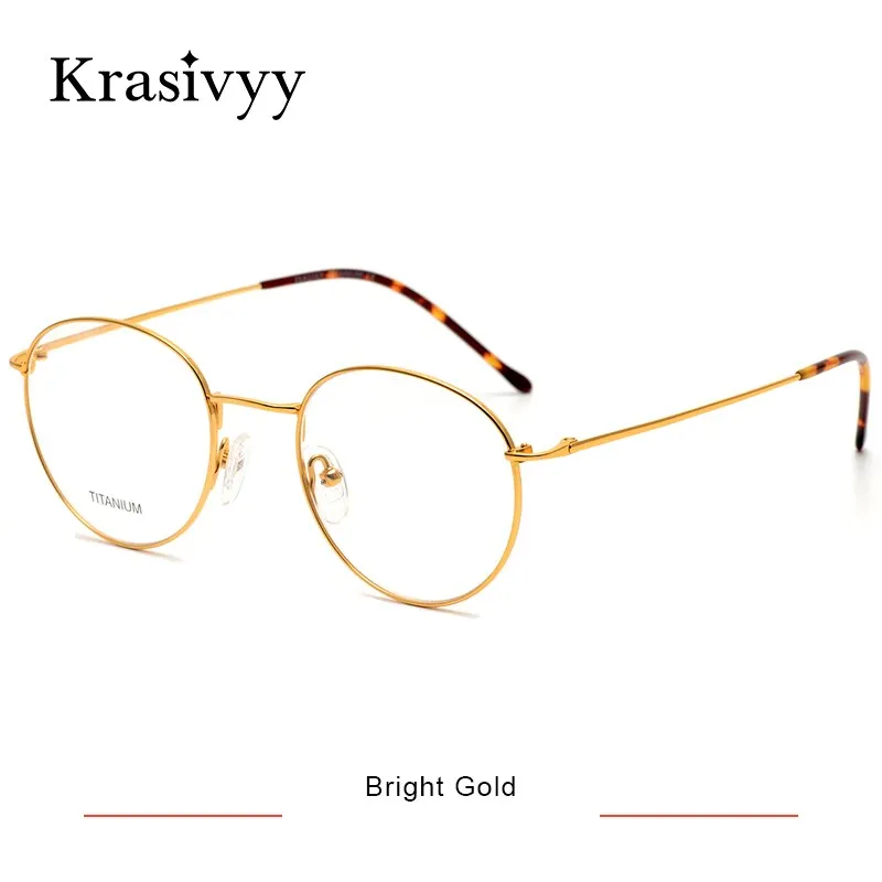 Krasivyy Women's Full Rim Round Titanium Eyeglasses Kr8406