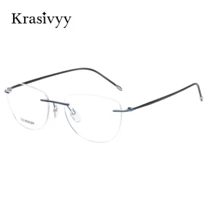 Krasivyy Women's Rimless Square Screwless Titanium Eyeglasses Kr16019