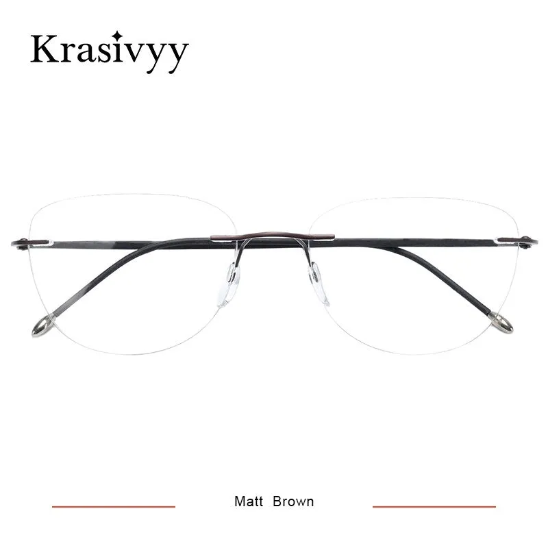 Krasivyy Women's Rimless Square Screwless Titanium Eyeglasses Kr16019