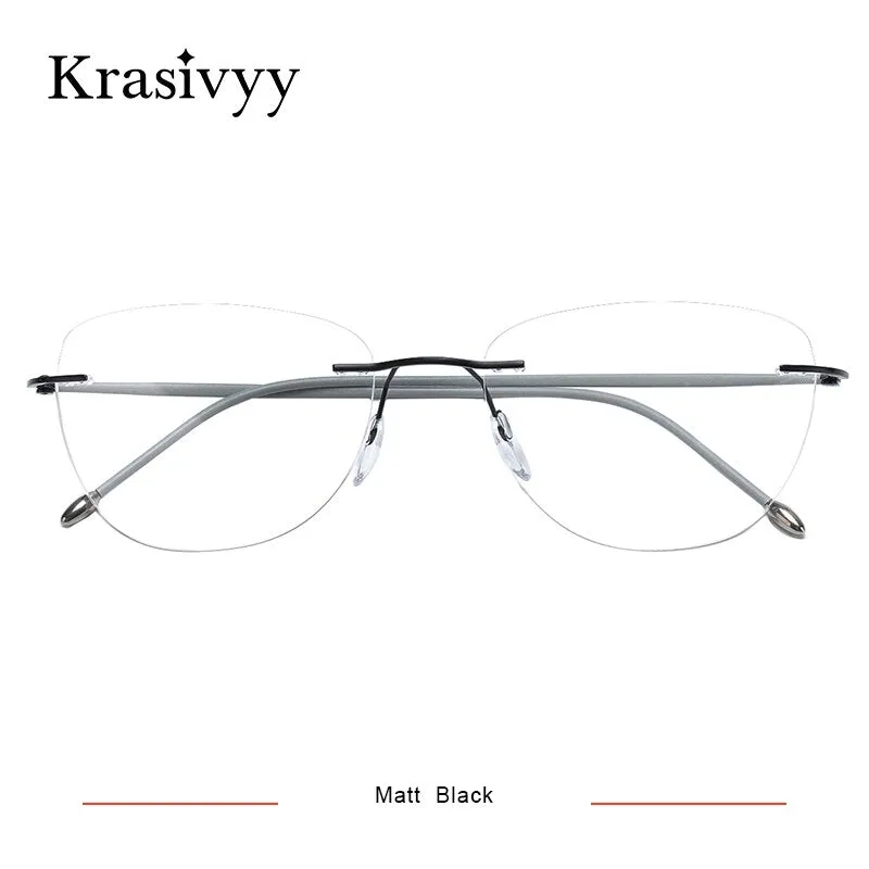 Krasivyy Women's Rimless Square Screwless Titanium Eyeglasses Kr16019