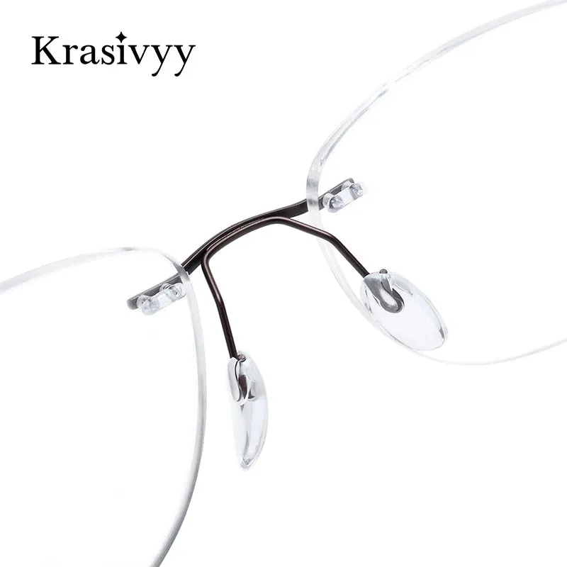 Krasivyy Women's Rimless Square Screwless Titanium Eyeglasses Kr16019