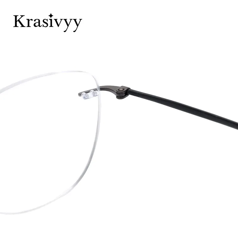 Krasivyy Women's Rimless Square Screwless Titanium Eyeglasses Kr16019