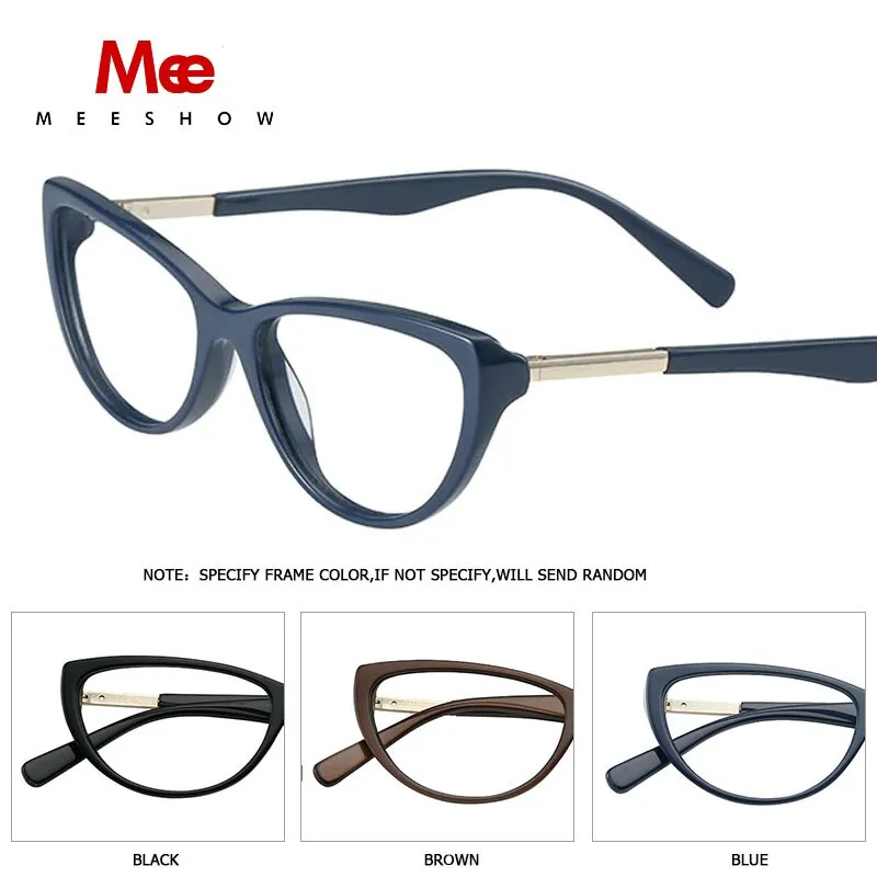 Meeshow Women's Eyeglasses Acetate Cat Eye Alloy 1807