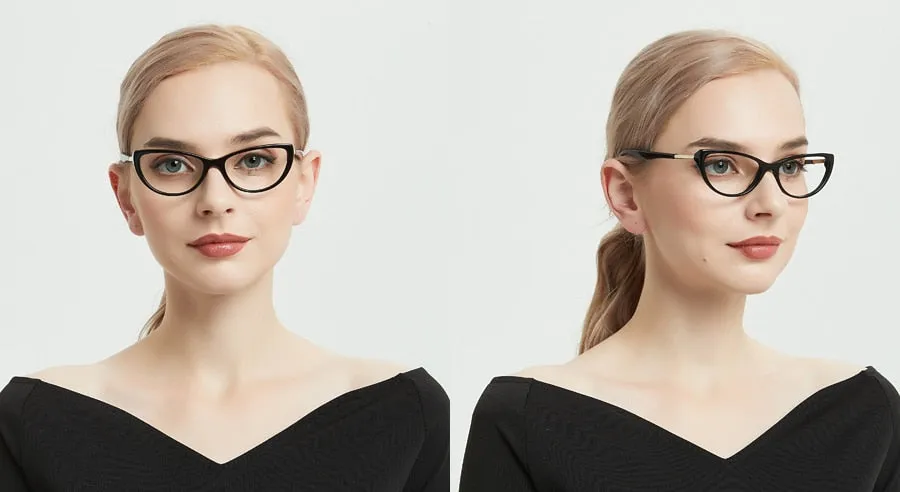 Meeshow Women's Eyeglasses Acetate Cat Eye Alloy 1807