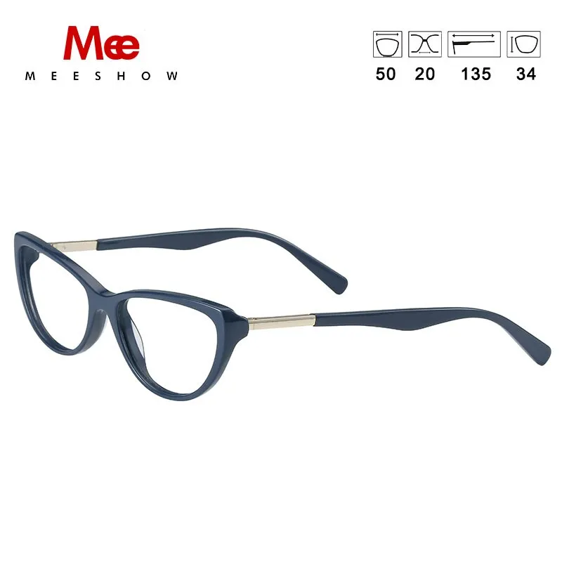 Meeshow Women's Eyeglasses Acetate Cat Eye Alloy 1807