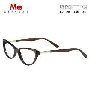 Meeshow Women's Eyeglasses Acetate Cat Eye Alloy 1807