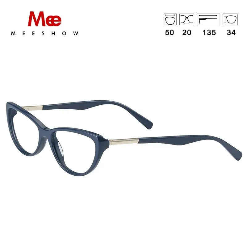 Meeshow Women's Eyeglasses Acetate Cat Eye Alloy 1807