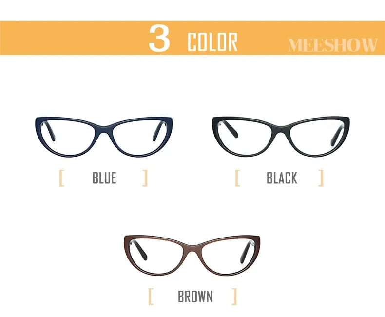 Meeshow Women's Eyeglasses Acetate Cat Eye Alloy 1807