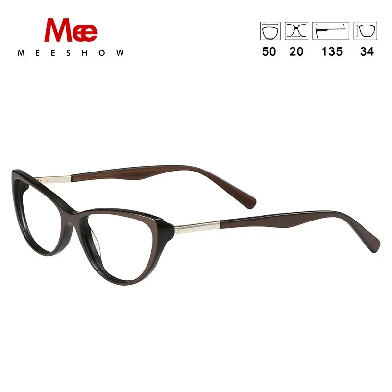 Meeshow Women's Eyeglasses Acetate Cat Eye Alloy 1807