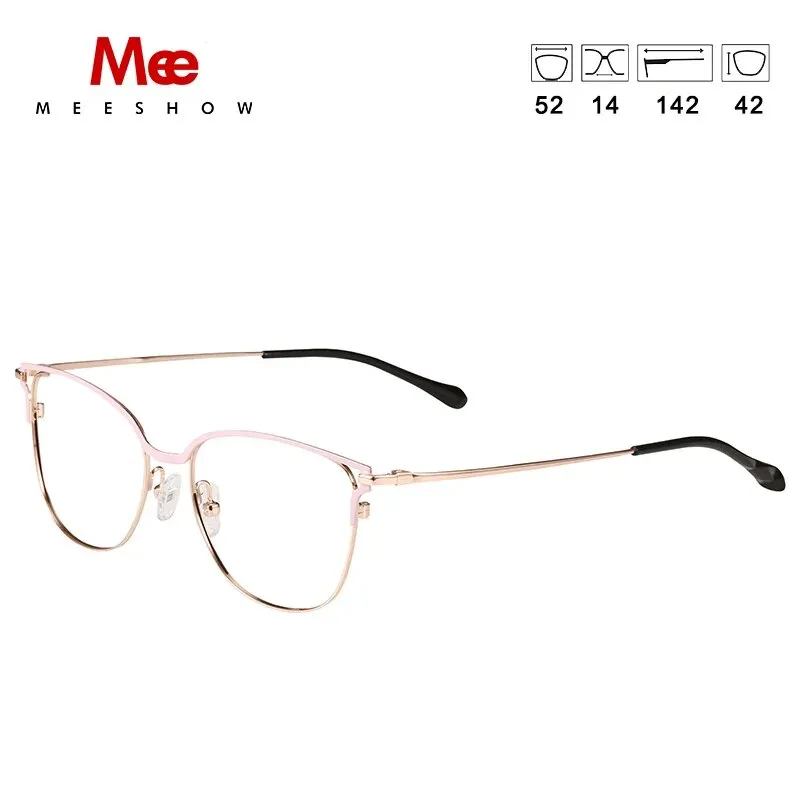 Meeshow Women's Full Rim Cat Eye Titanium Alloy Eyeglasses 1811