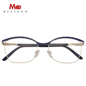 Meeshow Women's Full Rim Oval Eyeglasses Titanium Alloy 8913