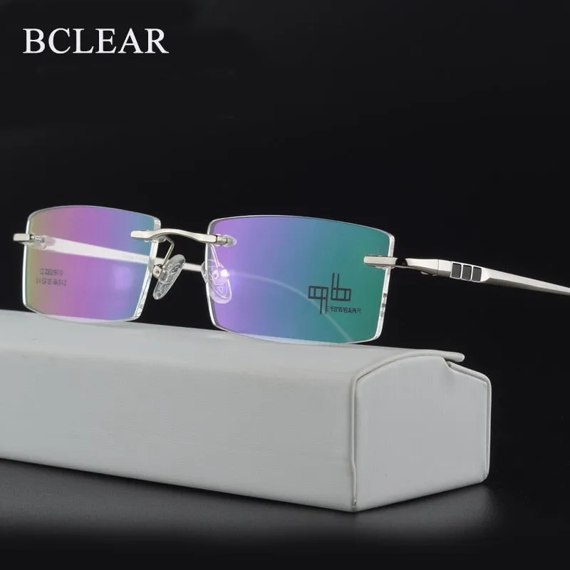 Men's Rimless Alloy Frame Eyeglasses Ztq2619