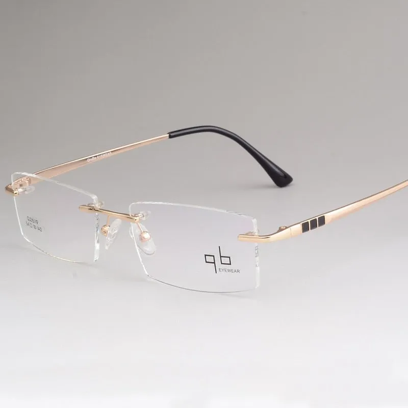 Men's Rimless Alloy Frame Eyeglasses Ztq2619