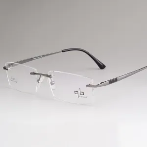 Men's Rimless Alloy Frame Eyeglasses Ztq2619