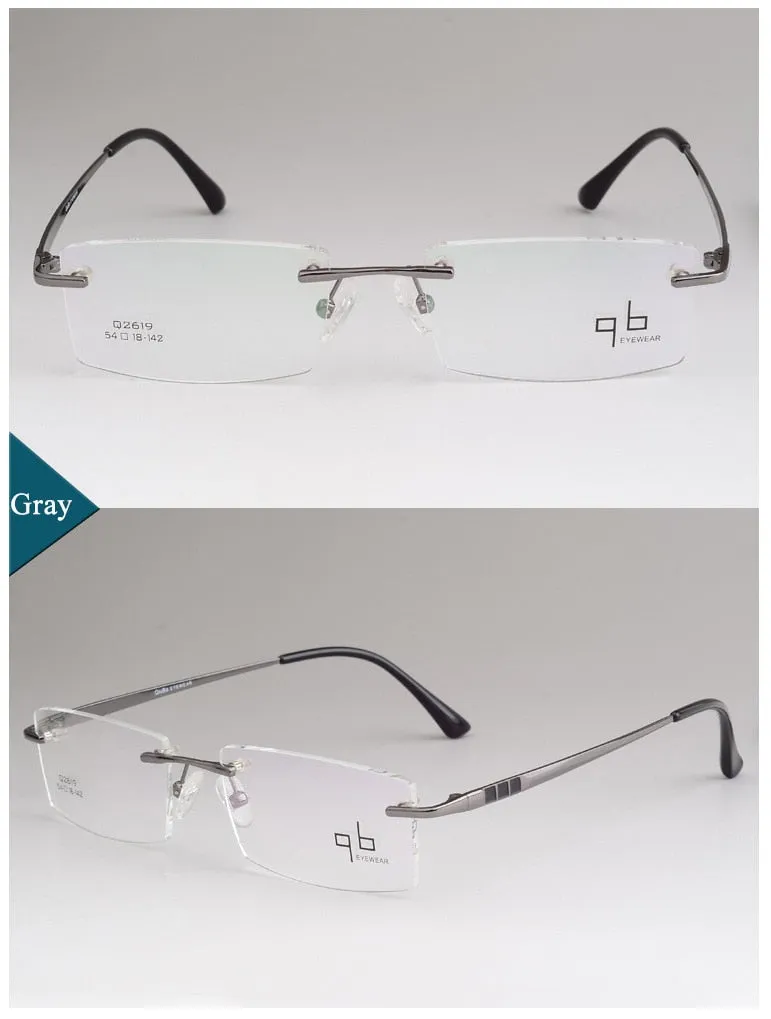 Men's Rimless Alloy Frame Eyeglasses Ztq2619