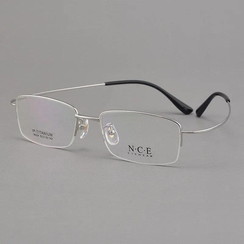 Men's Semi Rim Titanium Eyeglasses Sc18024