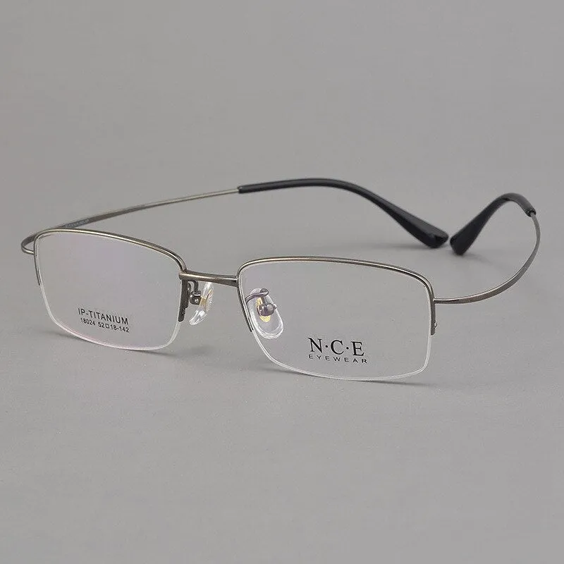 Men's Semi Rim Titanium Eyeglasses Sc18024