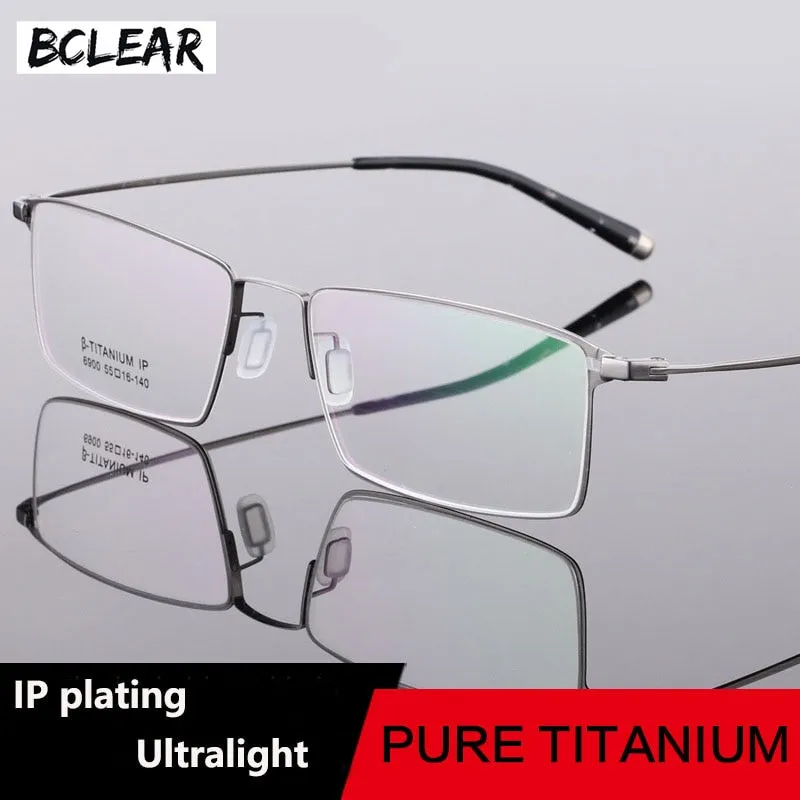 Men's Titanium Frame Full Rim Eyeglasses 6900